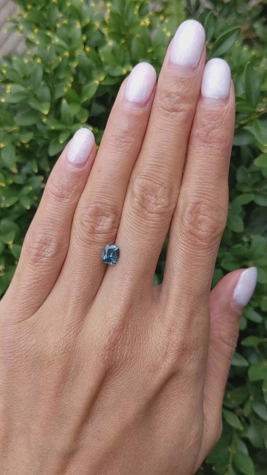 1.21 Ct. Bluish Green Sapphire from Montana Size Video