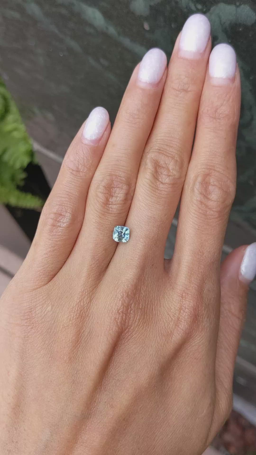 1.25 Ct. Greenish Blue Sapphire from Montana Size Video