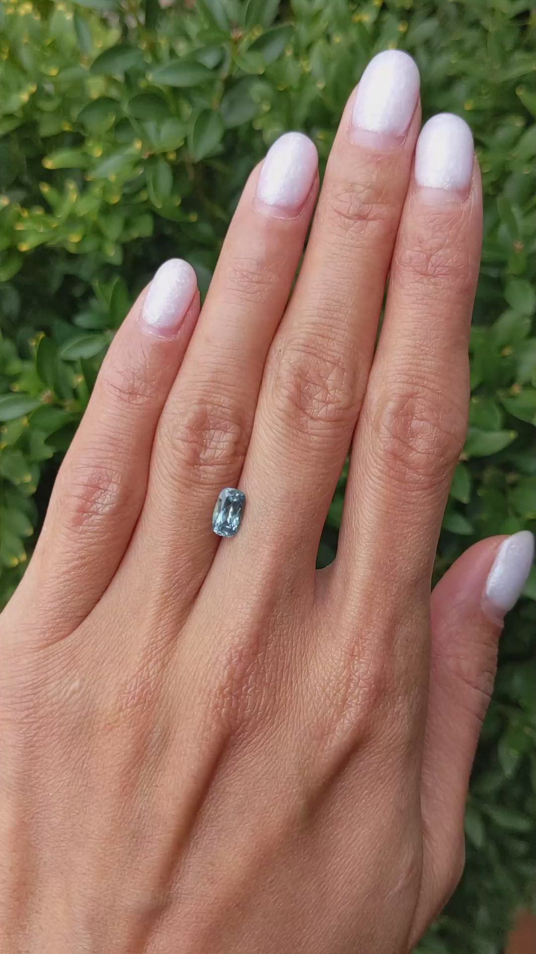 1.26 Ct. Greenish Blue Sapphire from Montana Size Video