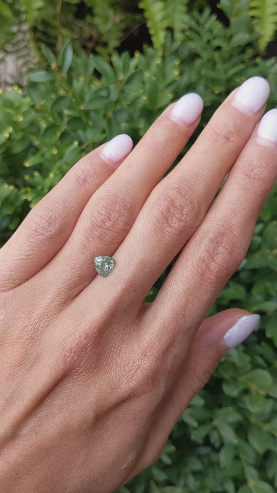 1.33 Ct. Green Sapphire from Montana Size Video