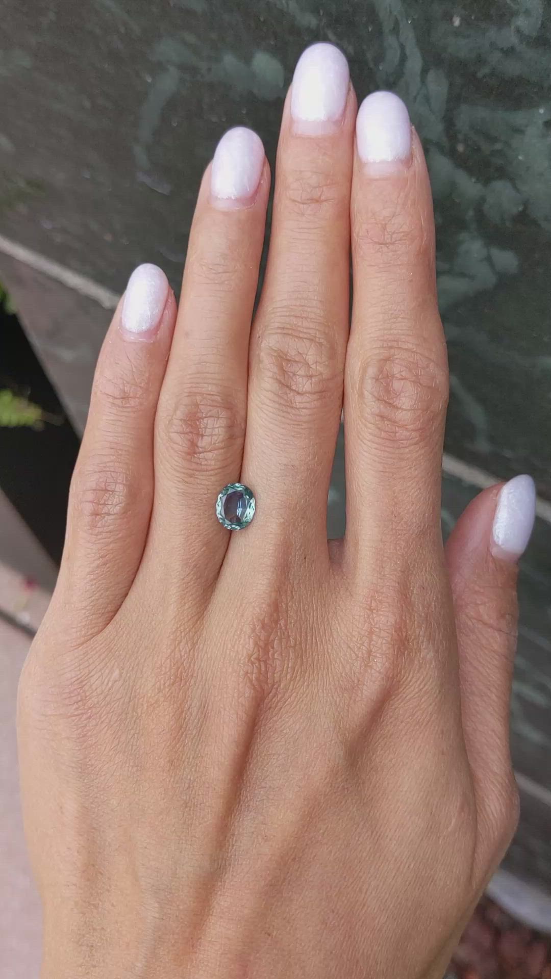 1.51 Ct. Greenish Blue Sapphire from Montana Size Video