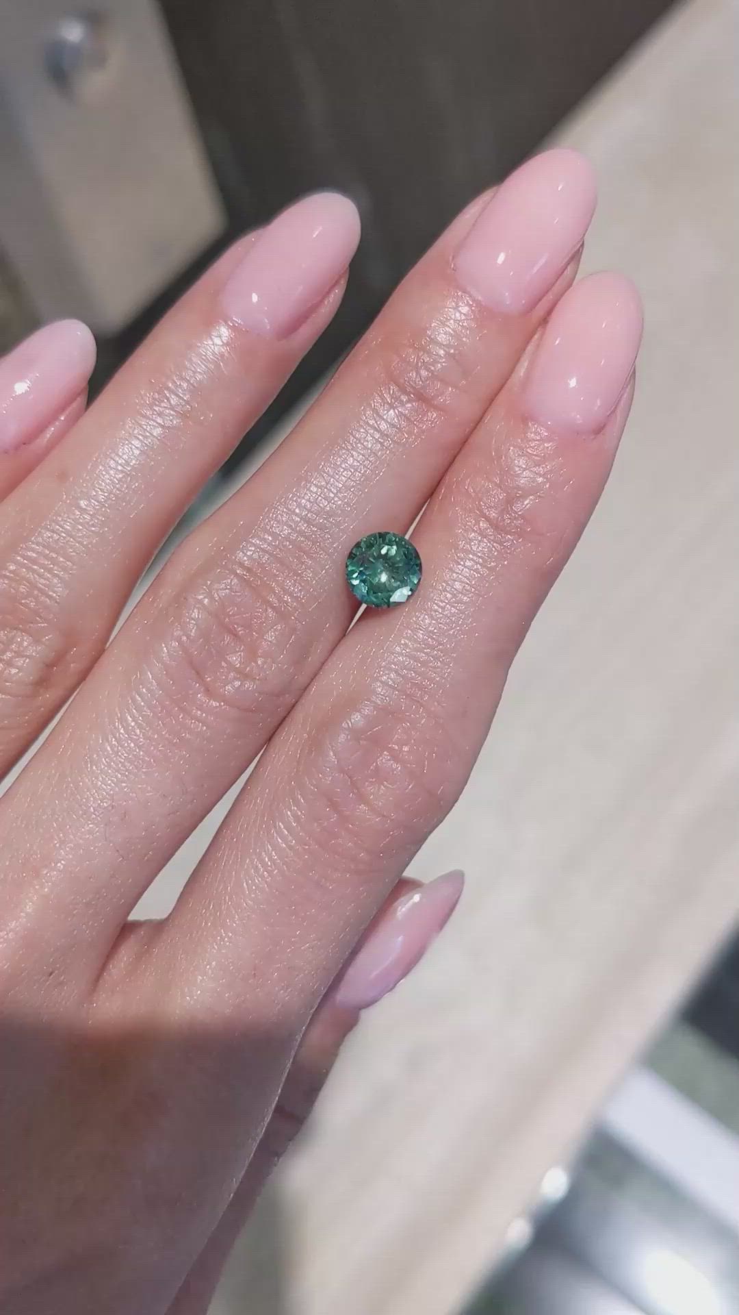 1.66 Ct. Green Sapphire from Montana Size Video