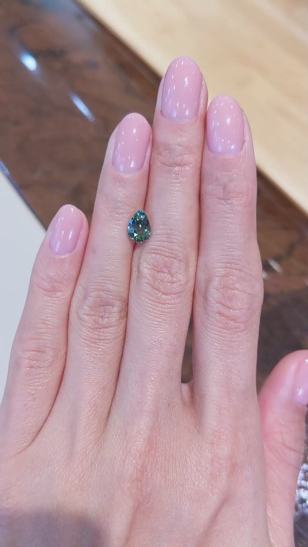 1.59 Ct. Bluish Green Sapphire from Ceylon (Sri Lanka) Size Video