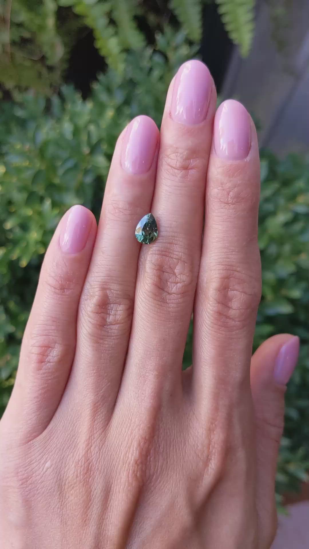 1.59 Ct. Bluish Green Sapphire from Ceylon (Sri Lanka) Size Video