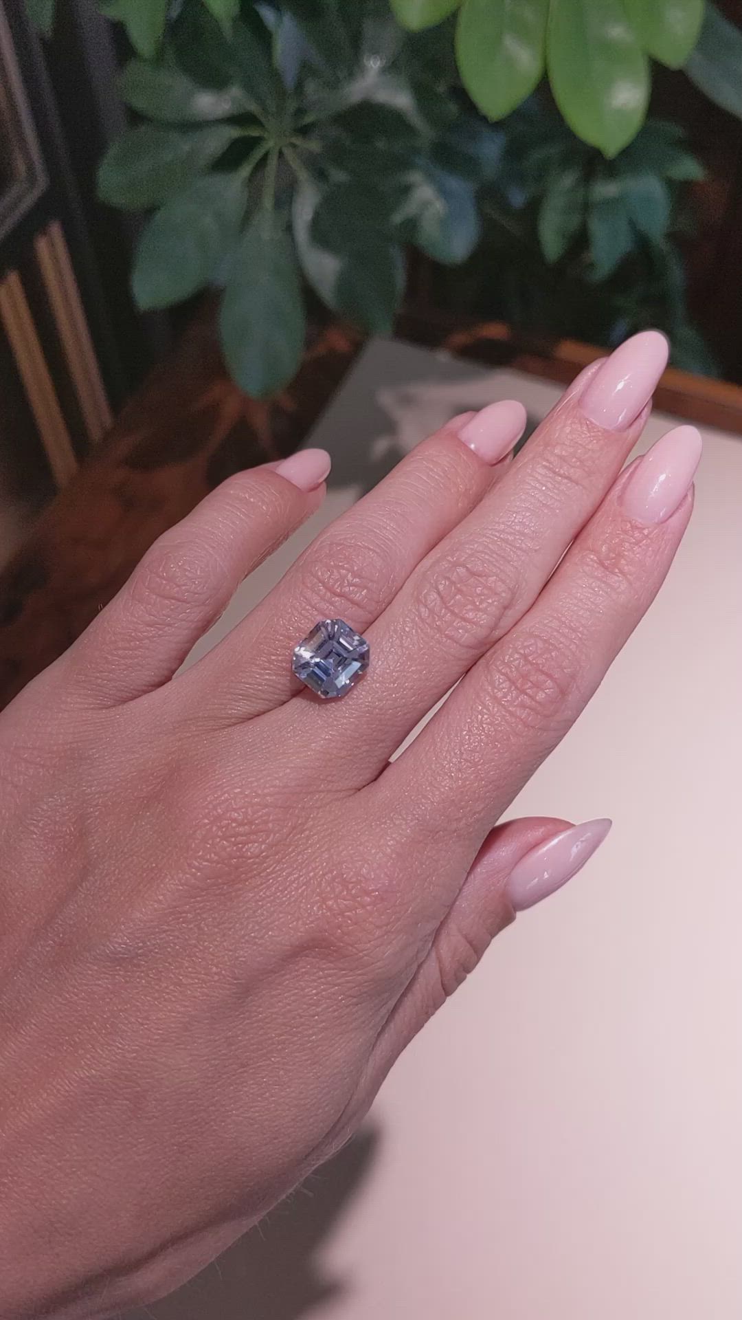 6.06 Ct. Violet Sapphire from Ceylon (Sri Lanka) Size Video