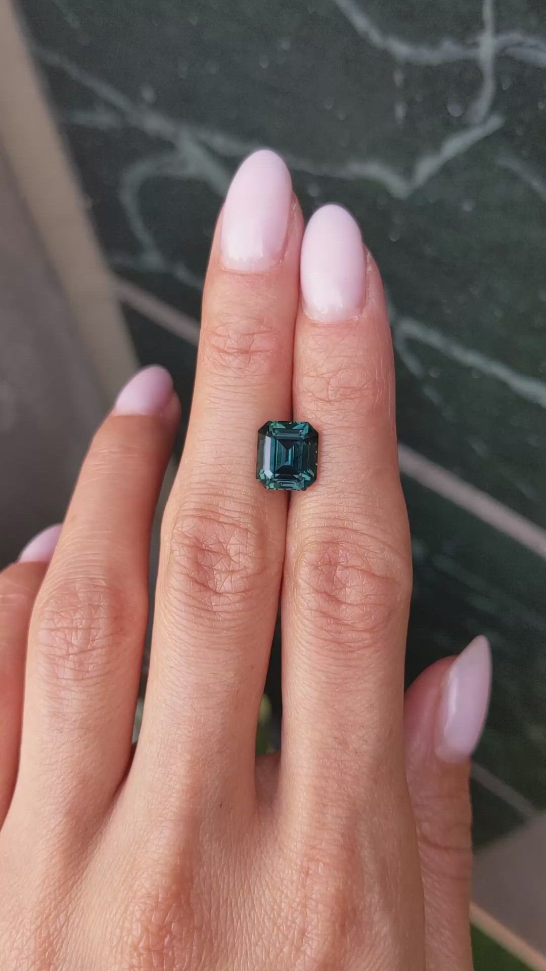 4.11 Ct. Greenish Blue Sapphire from Madagascar Size Video