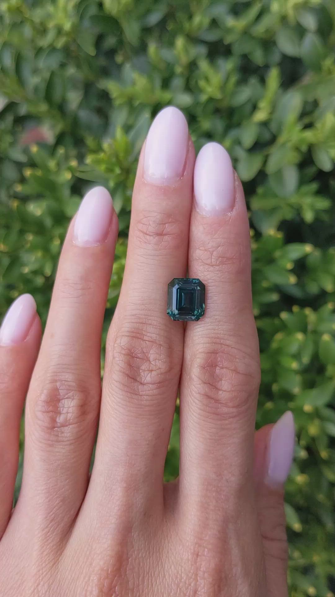 4.11 Ct. Greenish Blue Sapphire from Madagascar Size Video