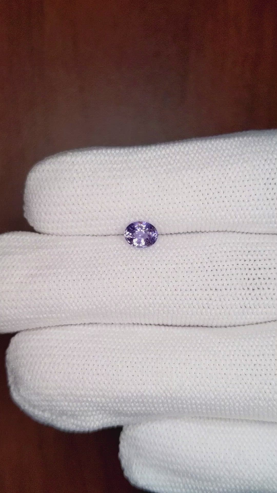 0.65 Ct. Purple Sapphire from Ceylon (Sri Lanka) Size Video