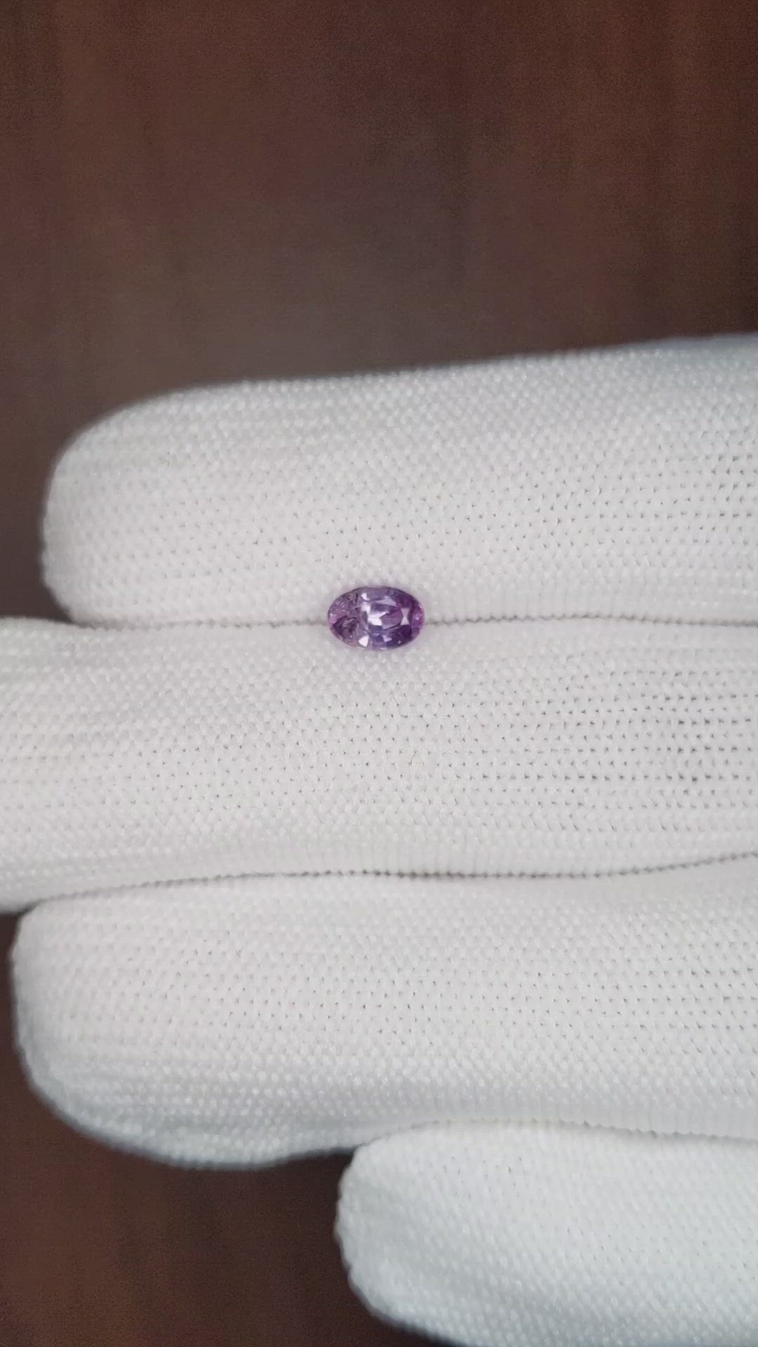 0.72 Ct. Purple Sapphire from Ceylon (Sri Lanka) Size Video
