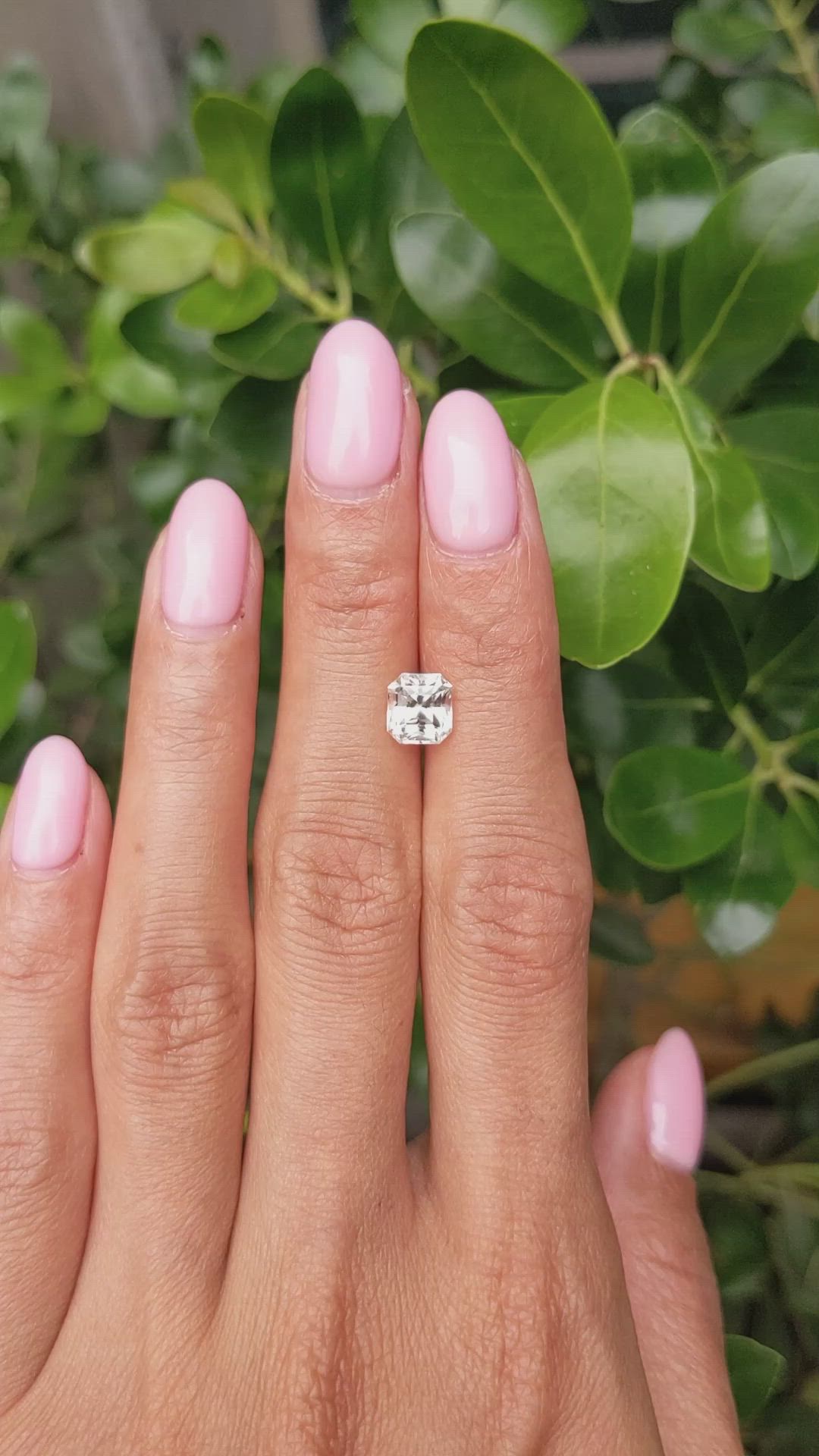 2.12 Ct. White Sapphire from Ceylon (Sri Lanka) Size Video