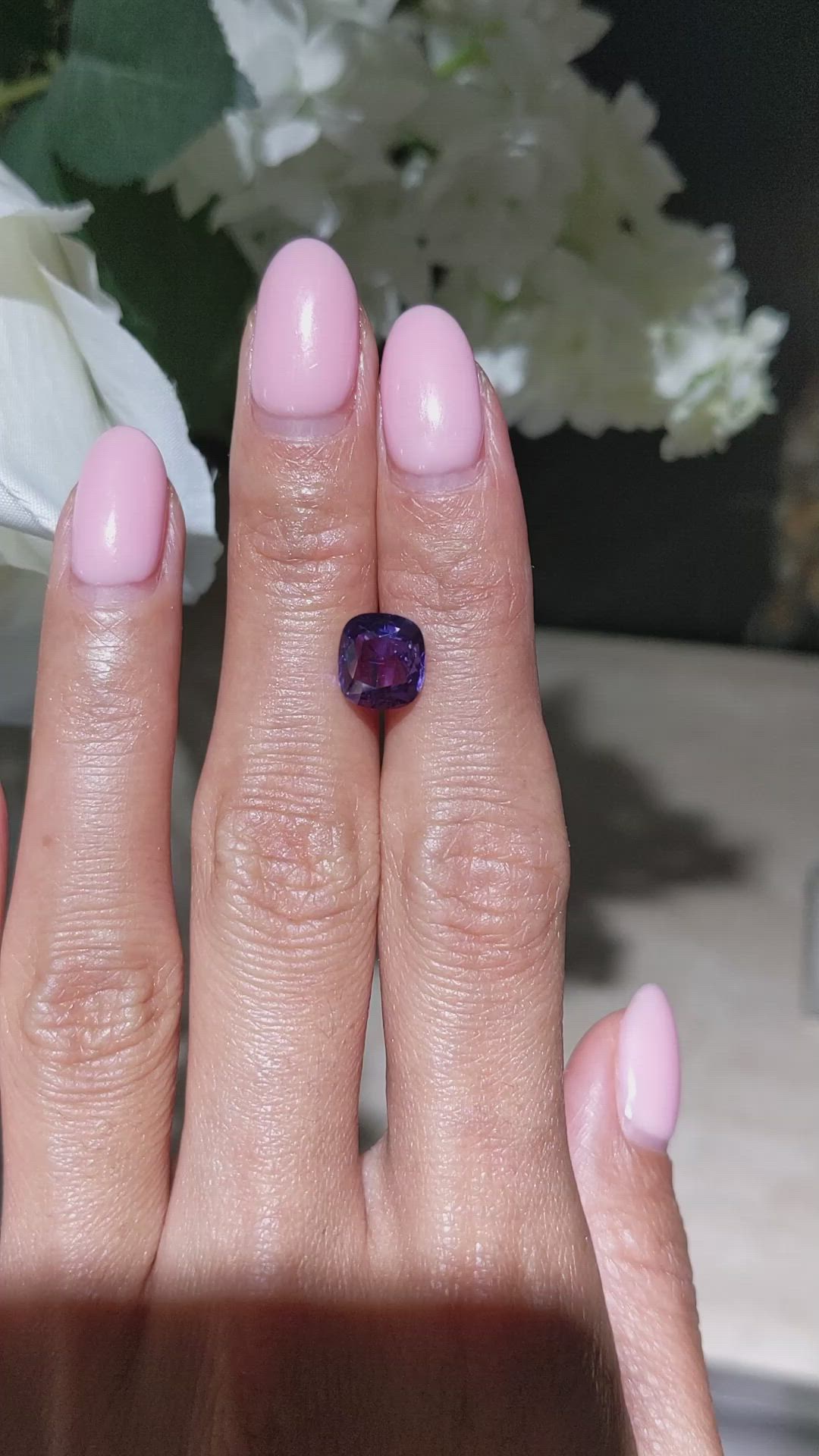 2.57 Ct. Purple Sapphire from Ceylon (Sri Lanka) Size Video