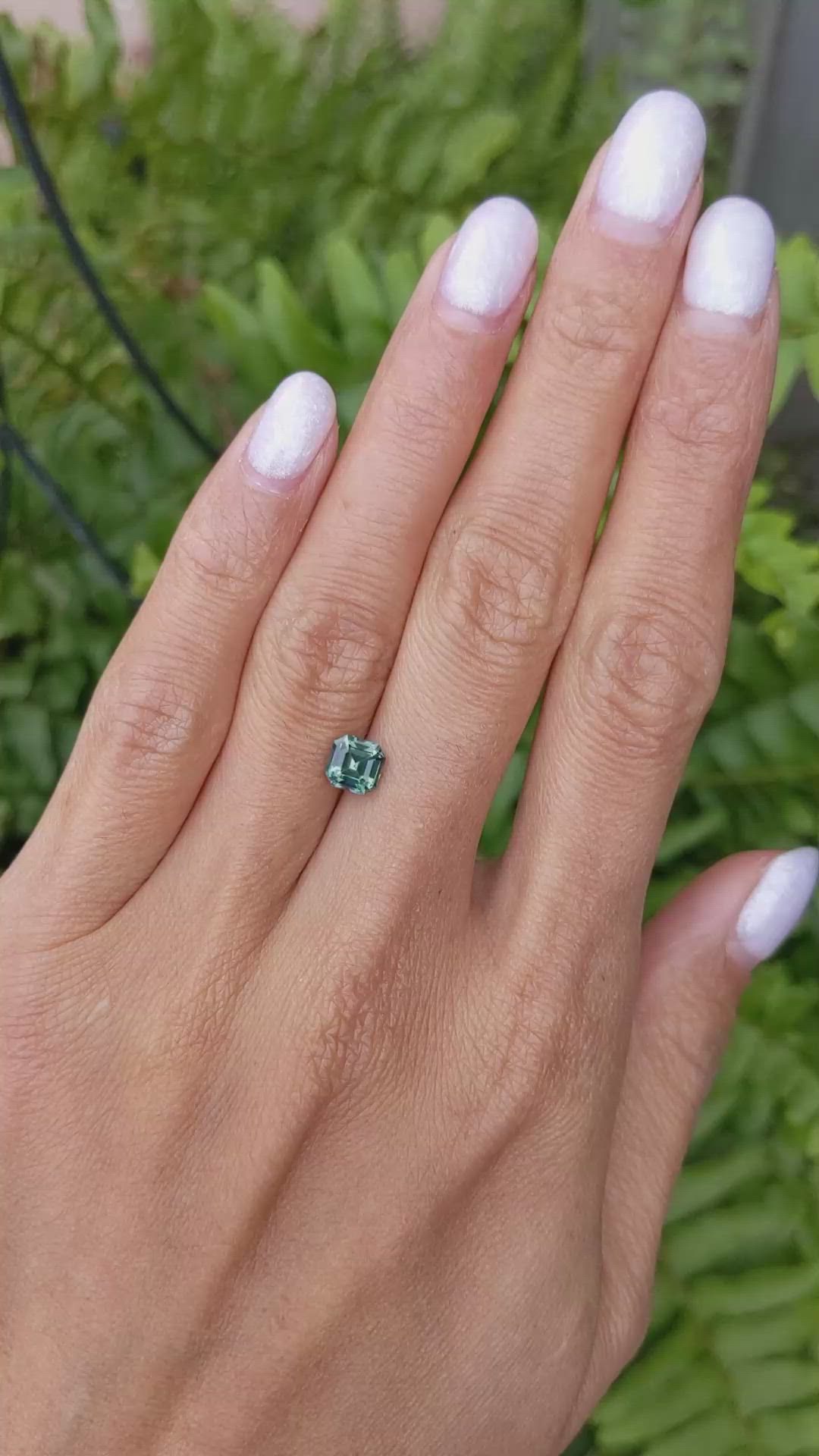 1.36 Ct. Bluish Green Sapphire from Ceylon (Sri Lanka) Size Video