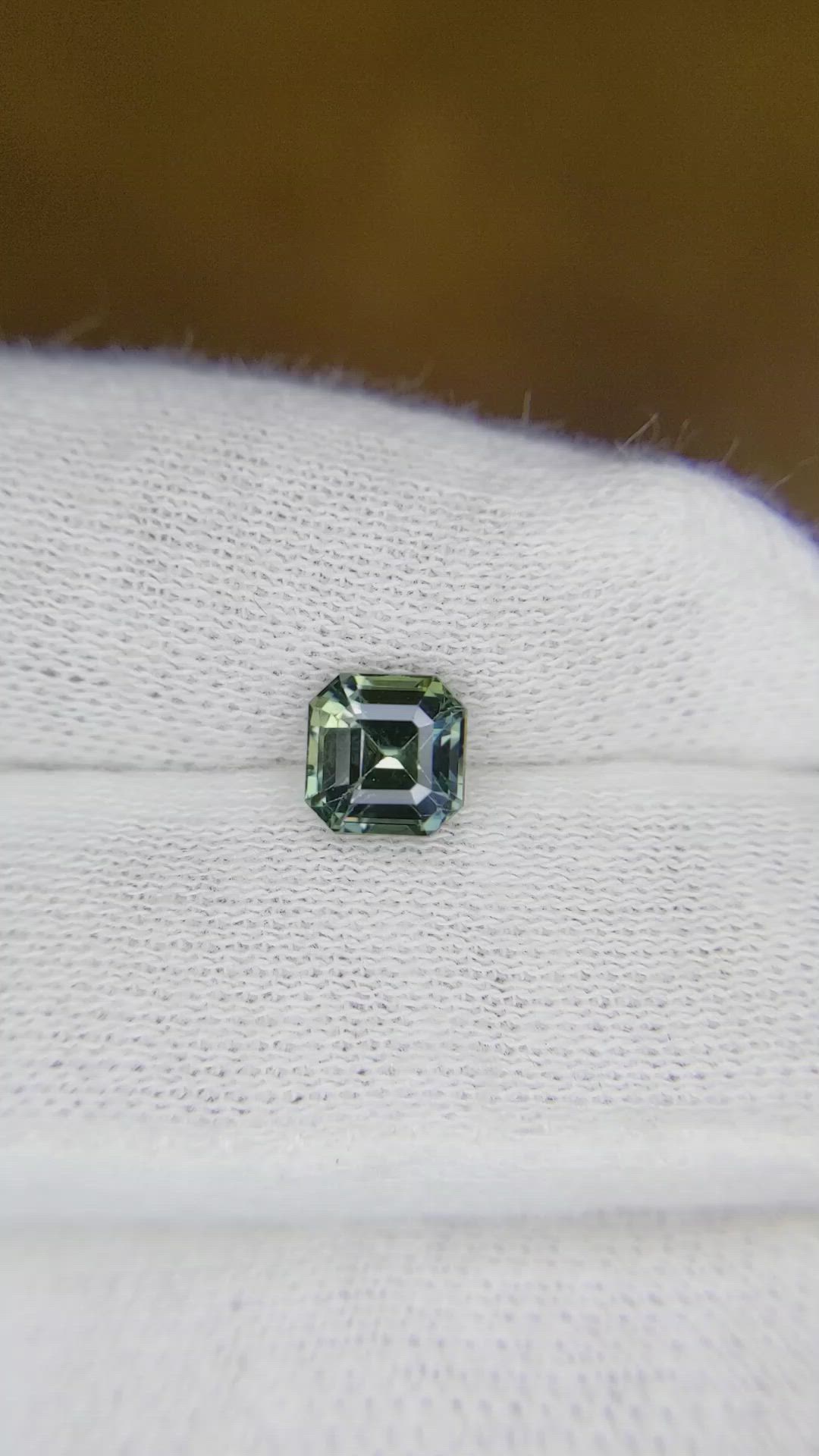 1.36 Ct. Bluish Green Sapphire from Ceylon (Sri Lanka) Size Video