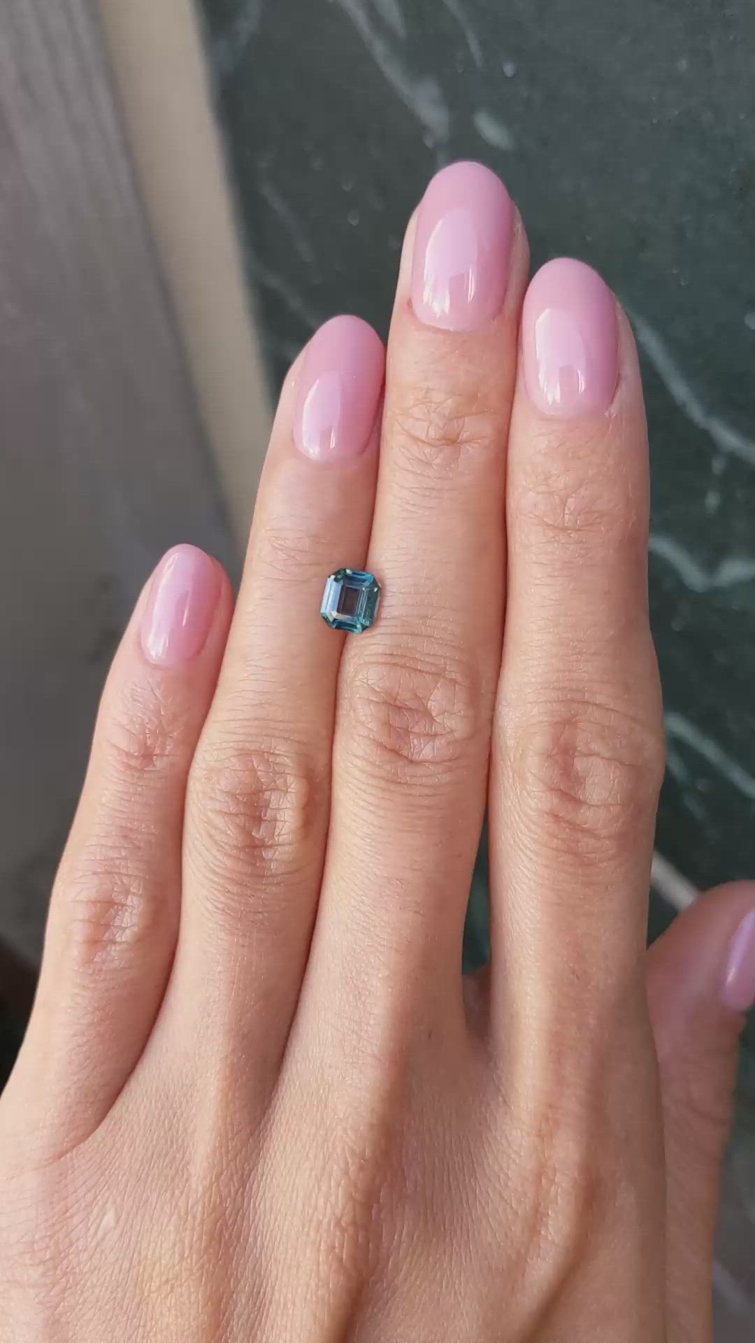 1.25 Ct. Bluish Green Sapphire from Ceylon (Sri Lanka) Size Video