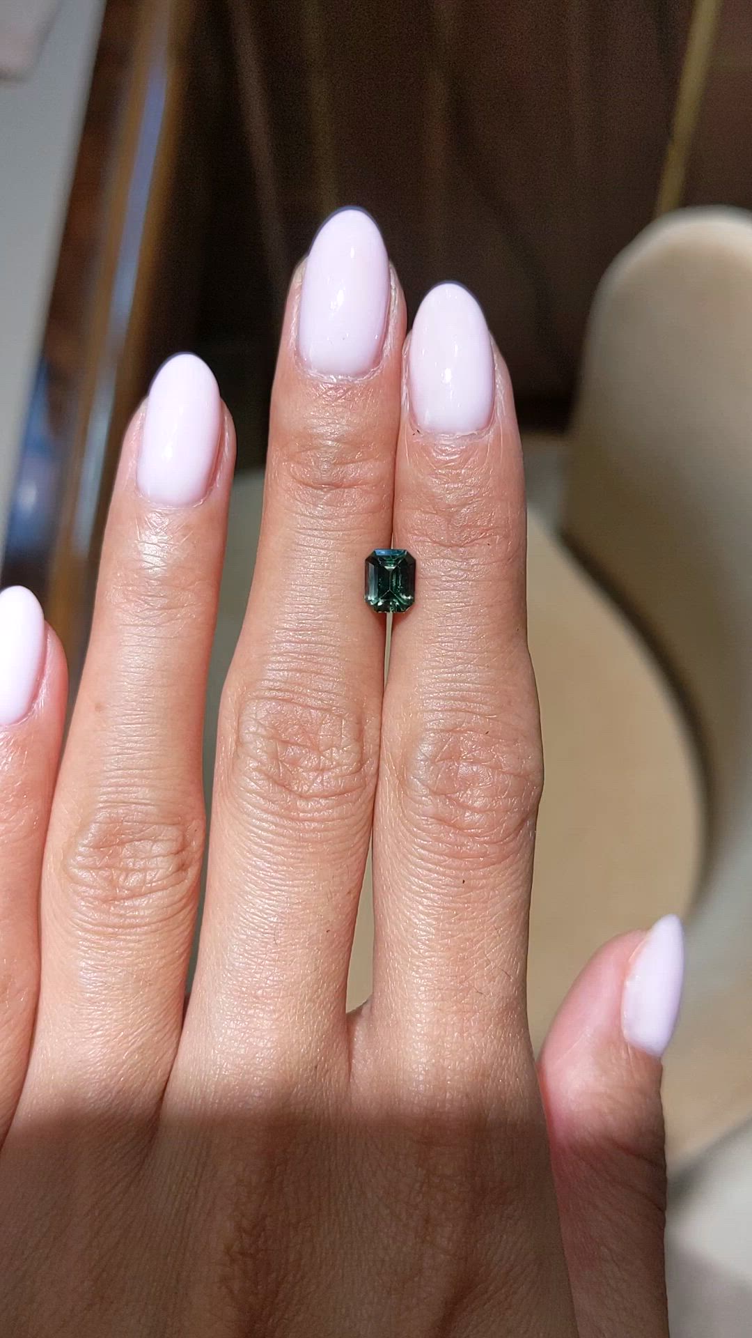 1.40 Ct. Bluish Green Sapphire from Ceylon (Sri Lanka) Size Video