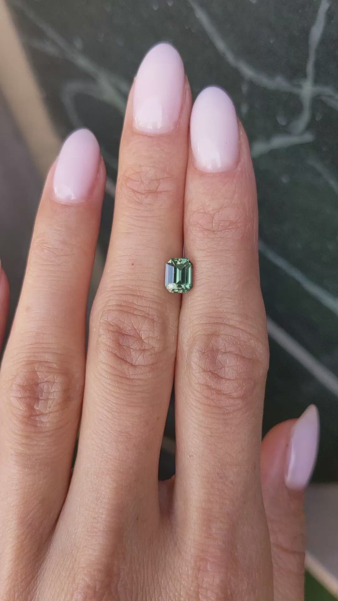 1.40 Ct. Bluish Green Sapphire from Ceylon (Sri Lanka) Size Video