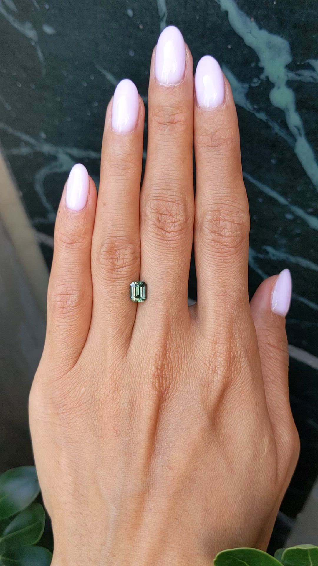 1.40 Ct. Bluish Green Sapphire from Ceylon (Sri Lanka) Size Video