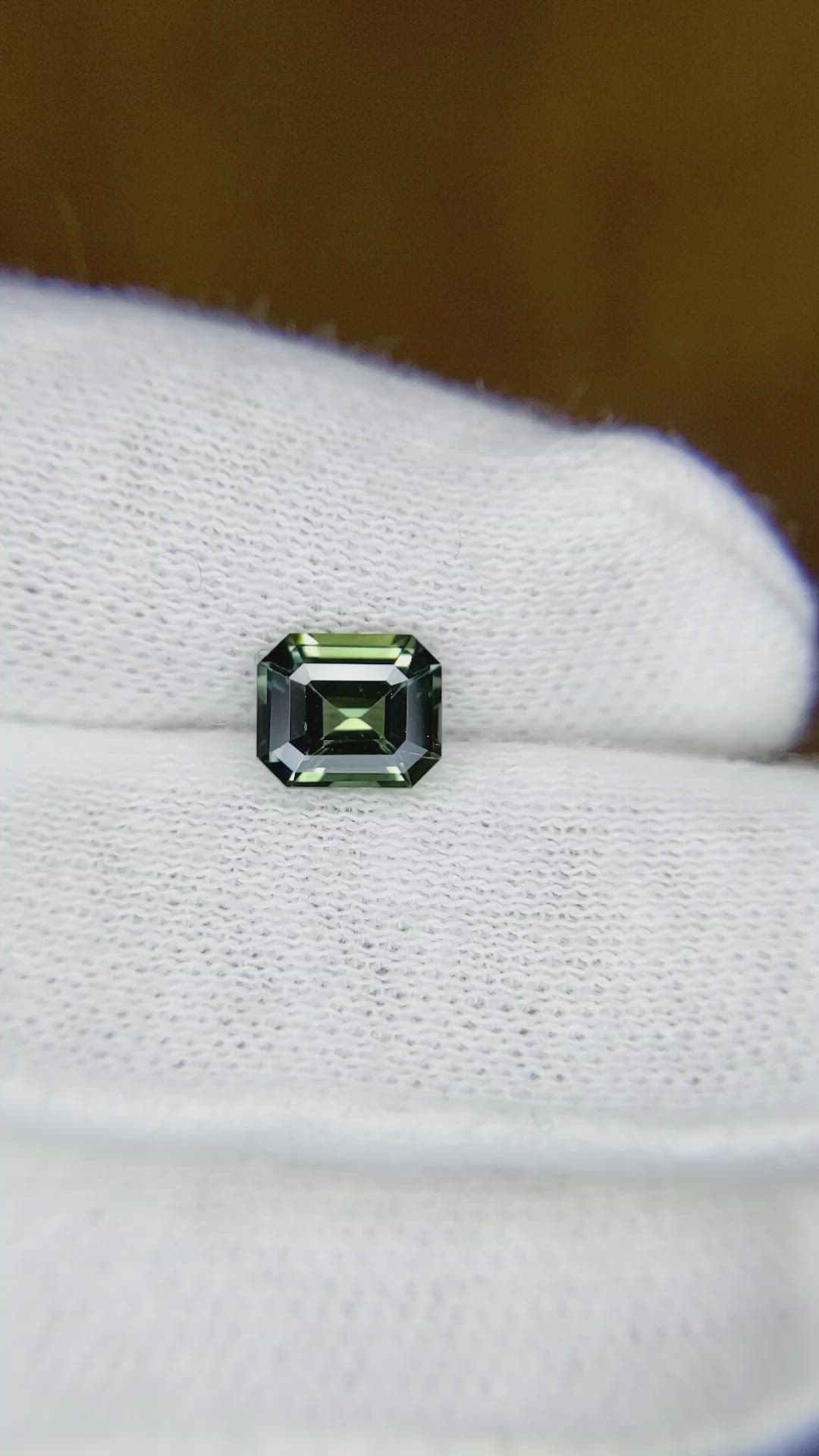 1.31 Ct. Bluish Green Sapphire from Ceylon (Sri Lanka) Size Video