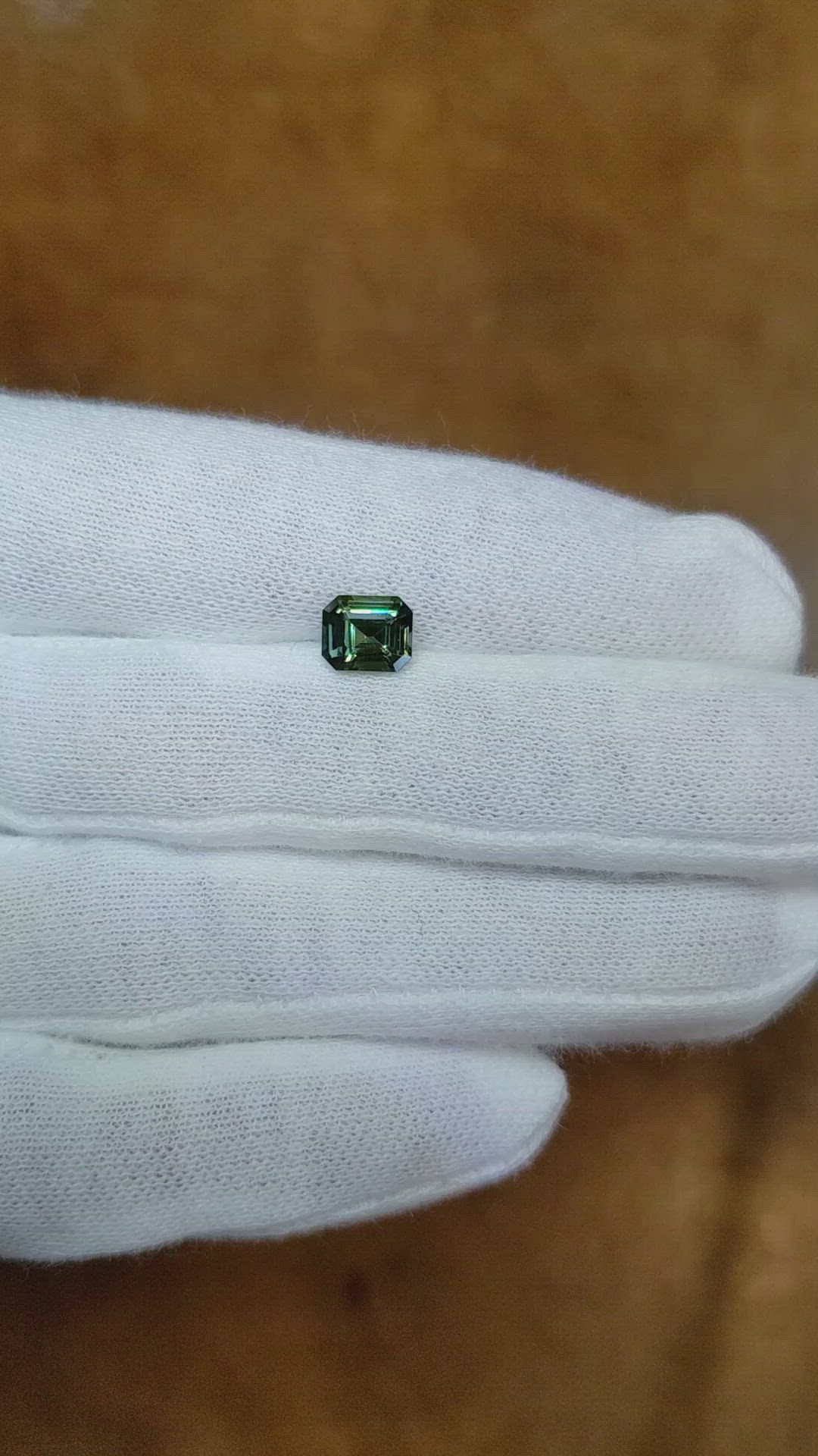 1.31 Ct. Bluish Green Sapphire from Ceylon (Sri Lanka) Size Video