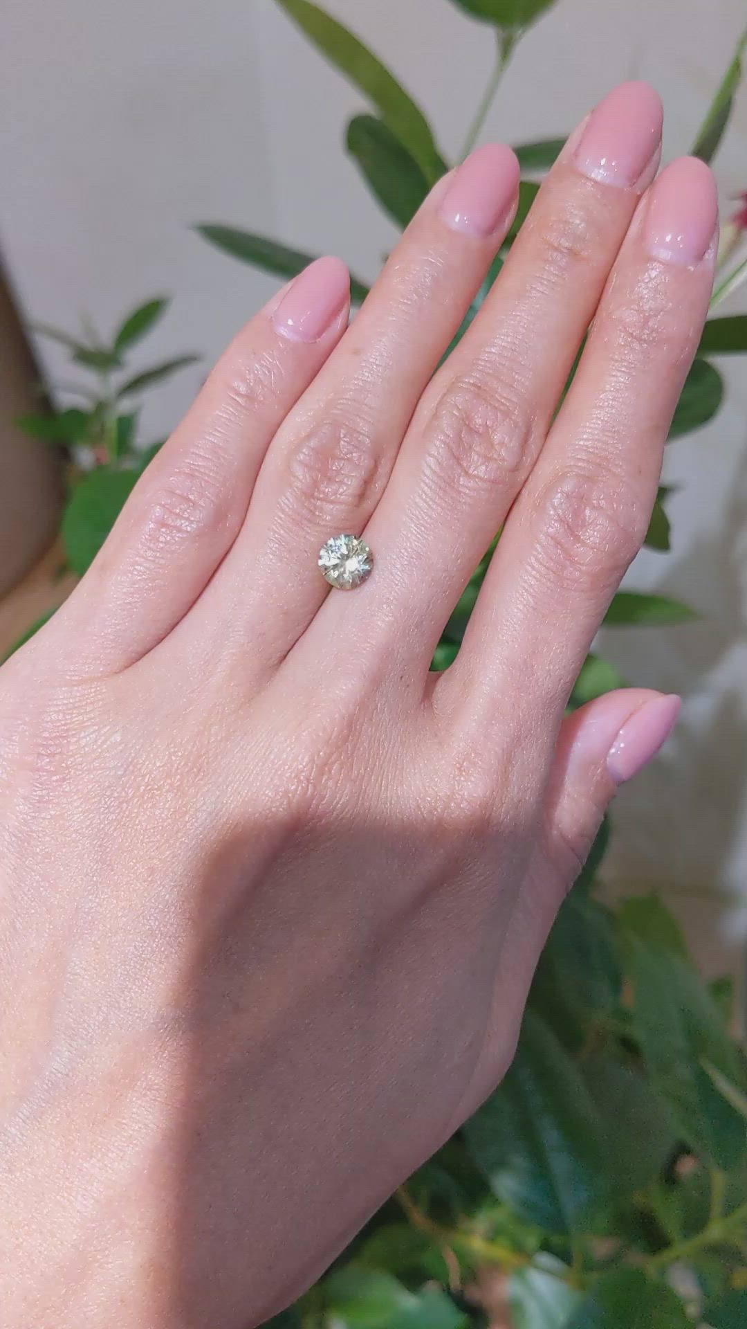 1.53 Ct. Greenish Yellow Sapphire from Montana Size Video