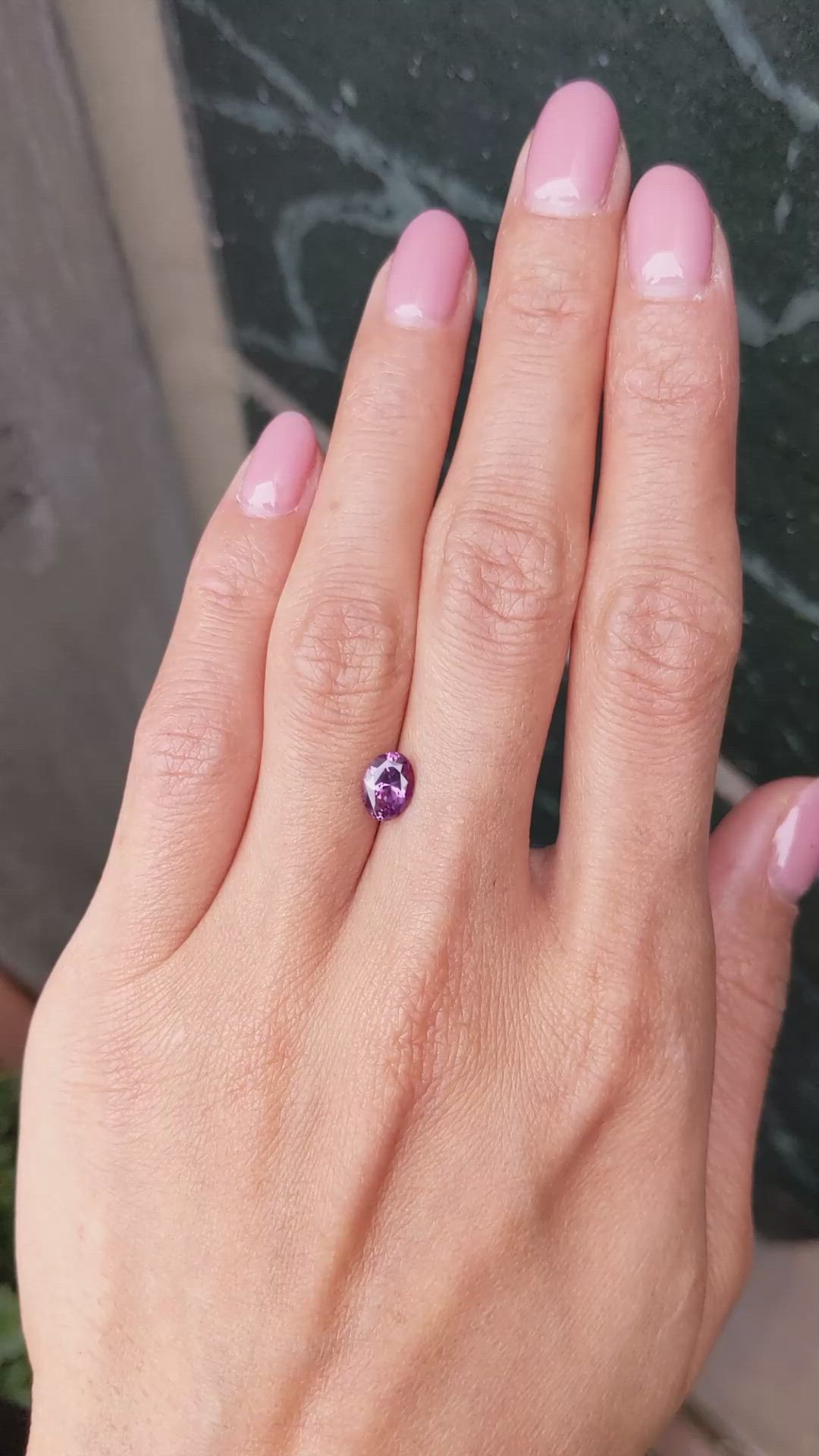 1.08 Ct. Pinkish Purple Sapphire from Ceylon (Sri Lanka) Size Video