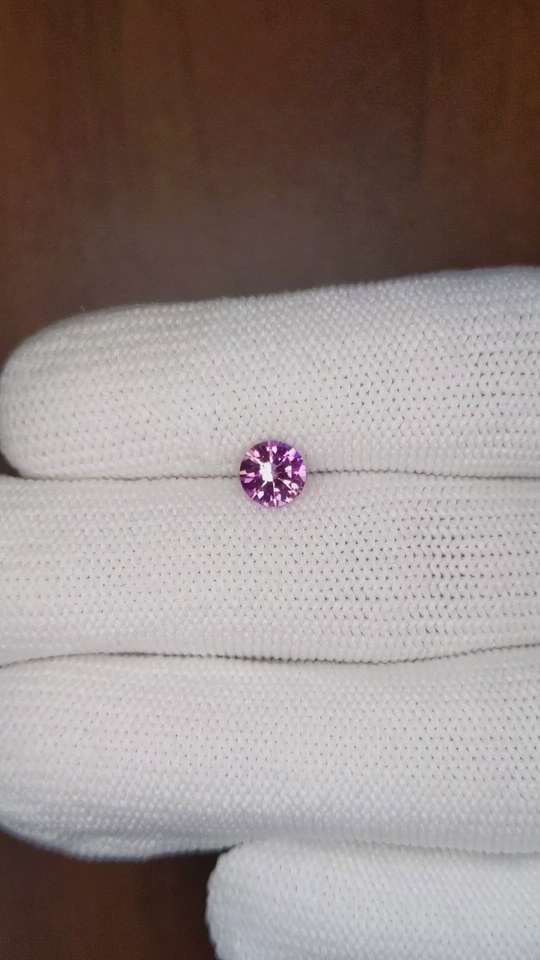 0.77 Ct. Pinkish Purple Sapphire from Ceylon (Sri Lanka) Size Video
