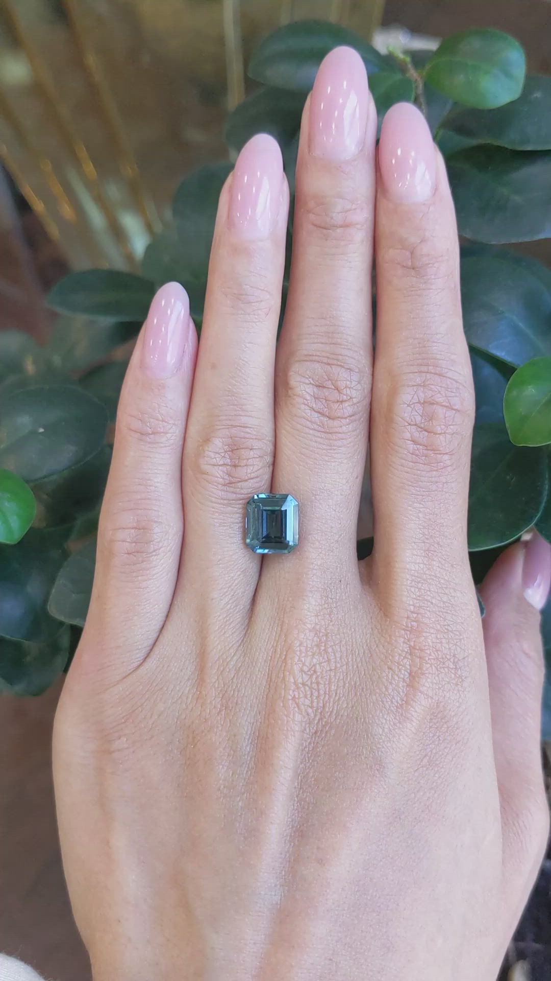 5.03 Ct. Bluish Green Sapphire from Madagascar Size Video