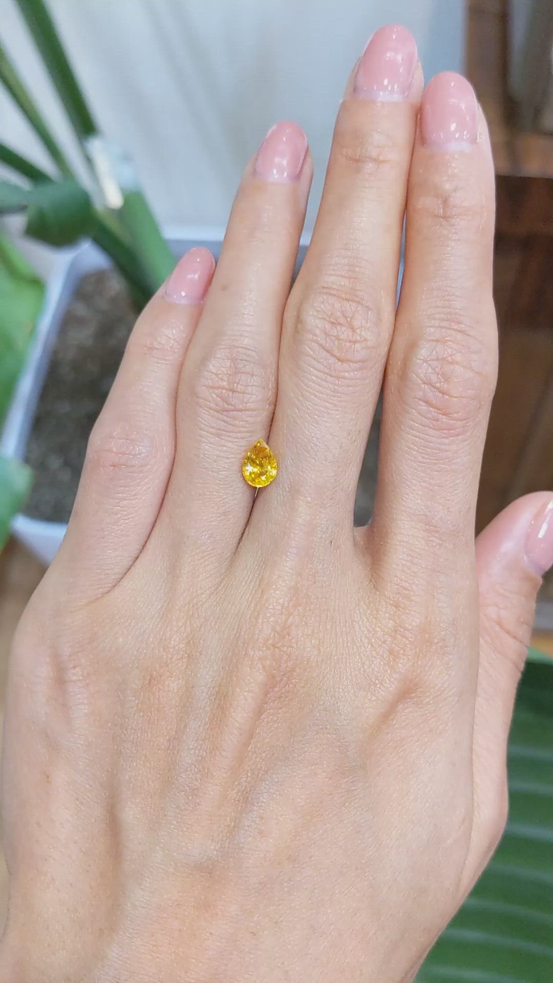 1.15 Ct. Yellowish Orange Sapphire from Ceylon (Sri Lanka) Size Video