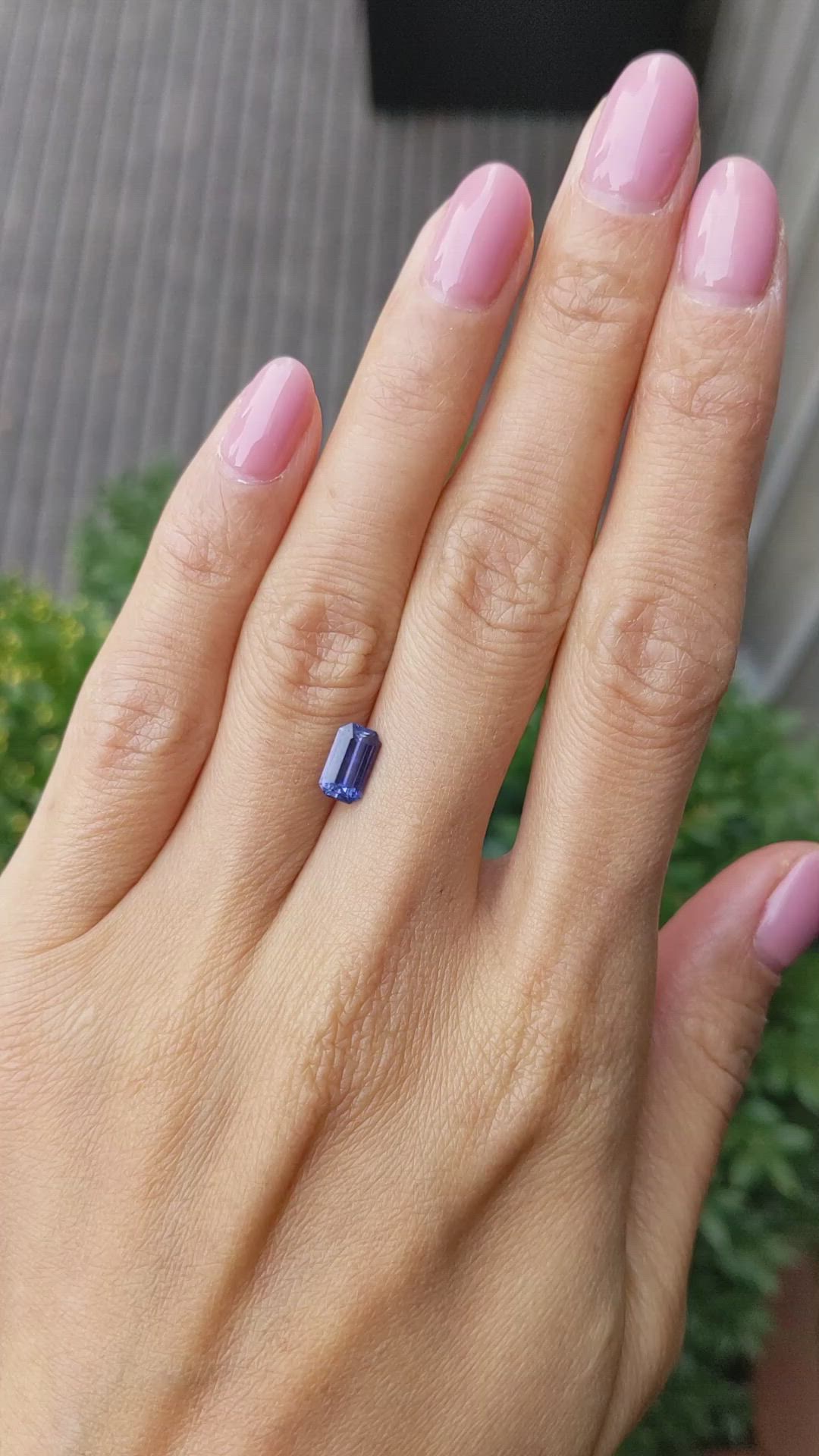 1.29 Ct. Bluish Purple Sapphire from Ceylon (Sri Lanka) Size Video