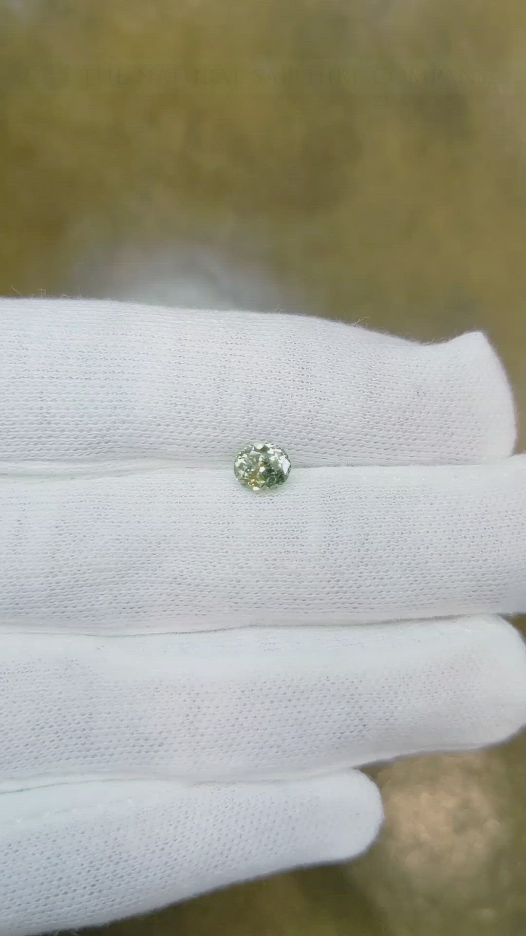 0.87 Ct. Green Sapphire from Montana Size Video