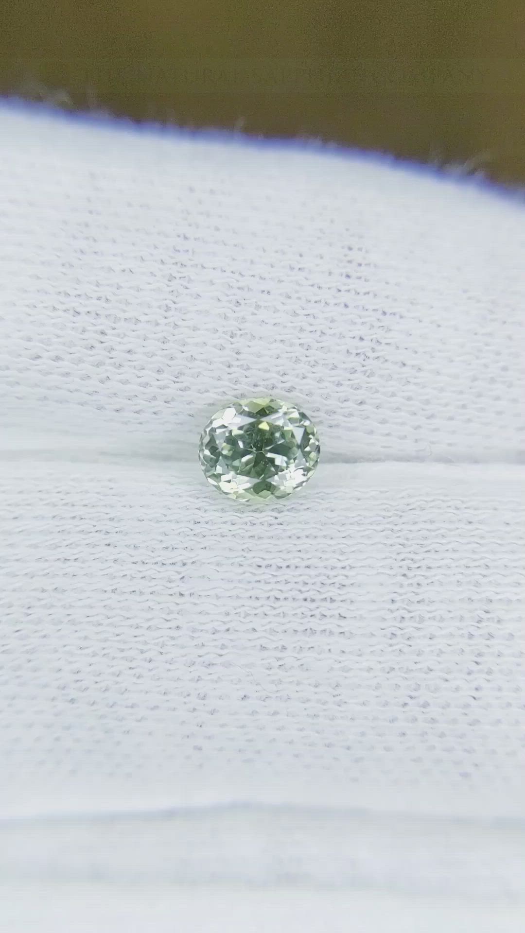 0.87 Ct. Green Sapphire from Montana Size Video