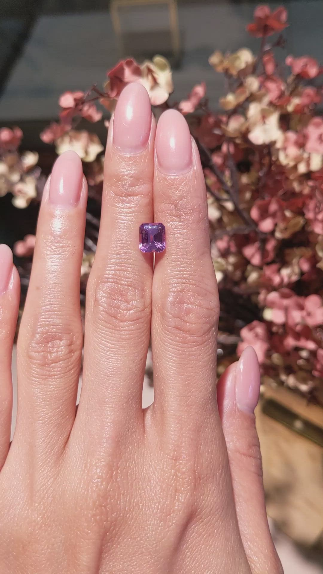 2.54 Ct. Pinkish Purple Sapphire from Madagascar Size Video