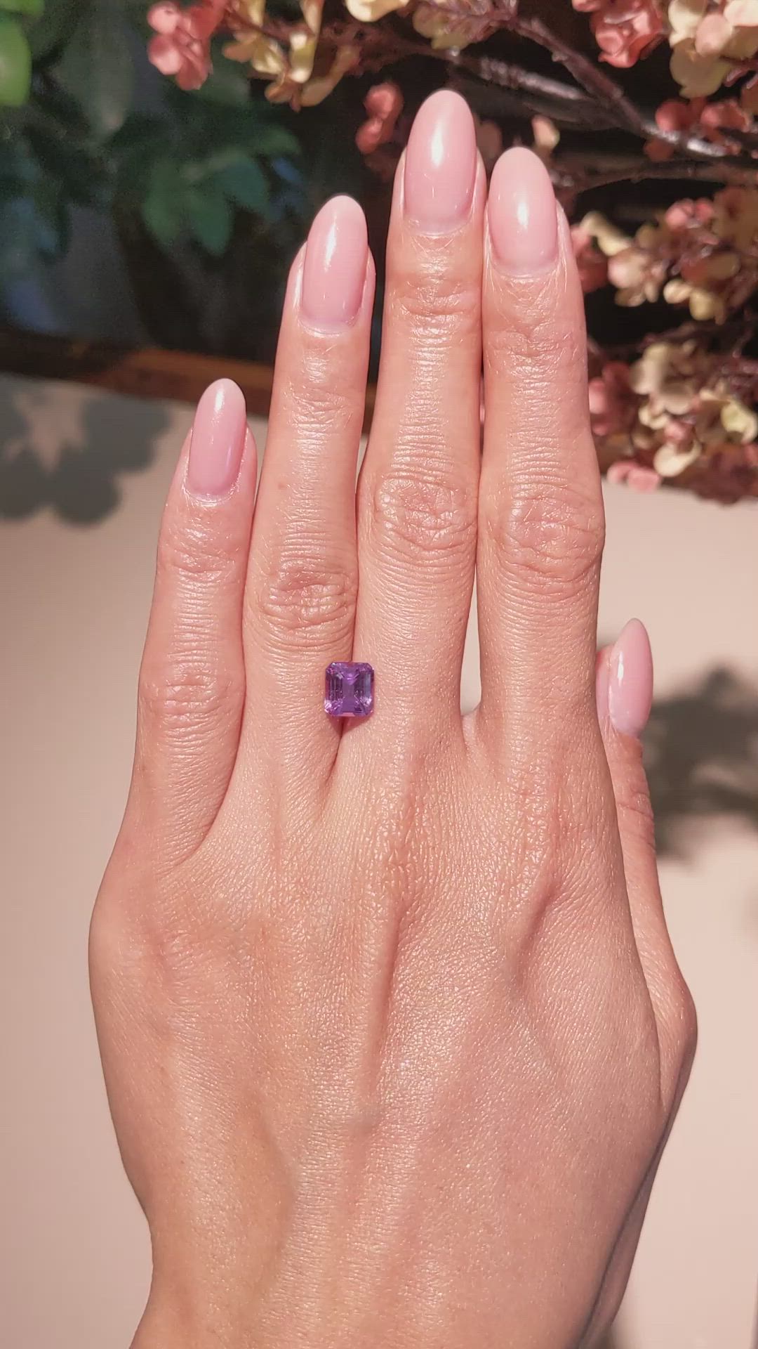 2.54 Ct. Pinkish Purple Sapphire from Madagascar Size Video