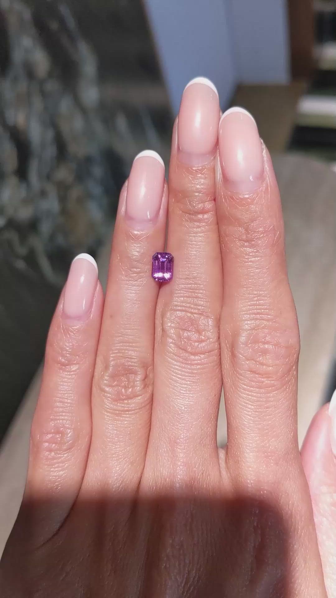 1.30 Ct. Pinkish Purple Sapphire from Ceylon (Sri Lanka) Size Video