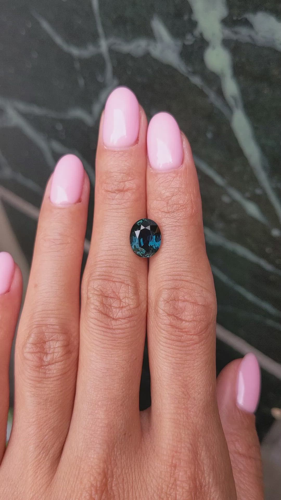 3.42 Ct. Greenish Blue Sapphire from Ceylon (Sri Lanka) Size Video