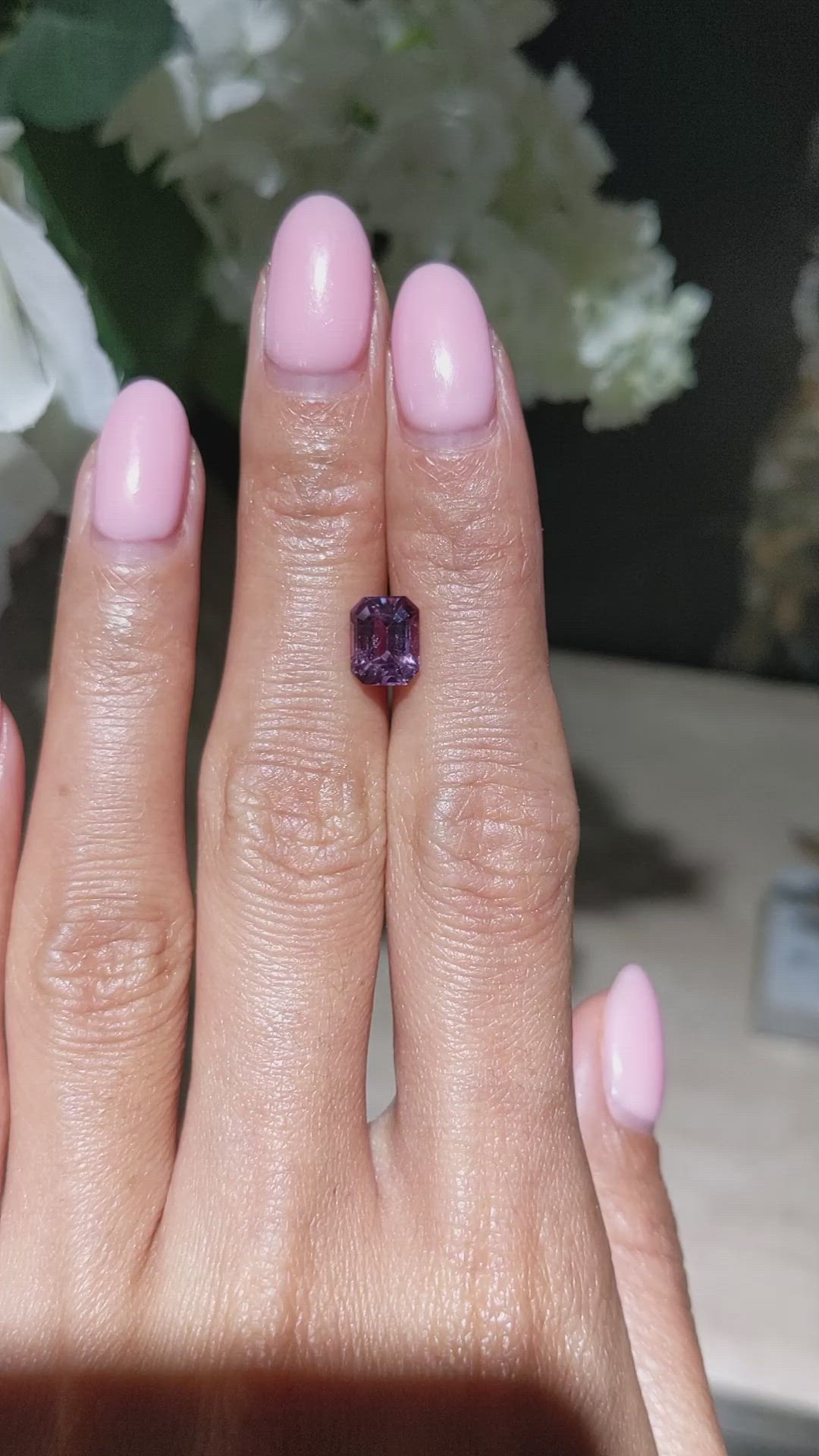 2.15 Ct. Pinkish Purple Sapphire from Ceylon (Sri Lanka) Size Video