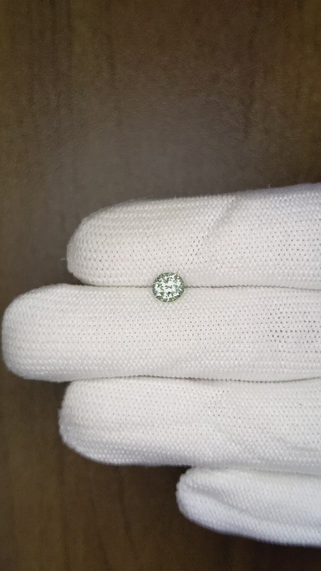 0.63 Ct. Green Sapphire from Montana Size Video