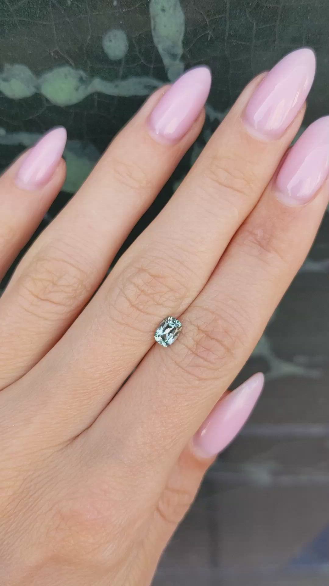 0.69 Ct. Green Sapphire from Montana Size Video