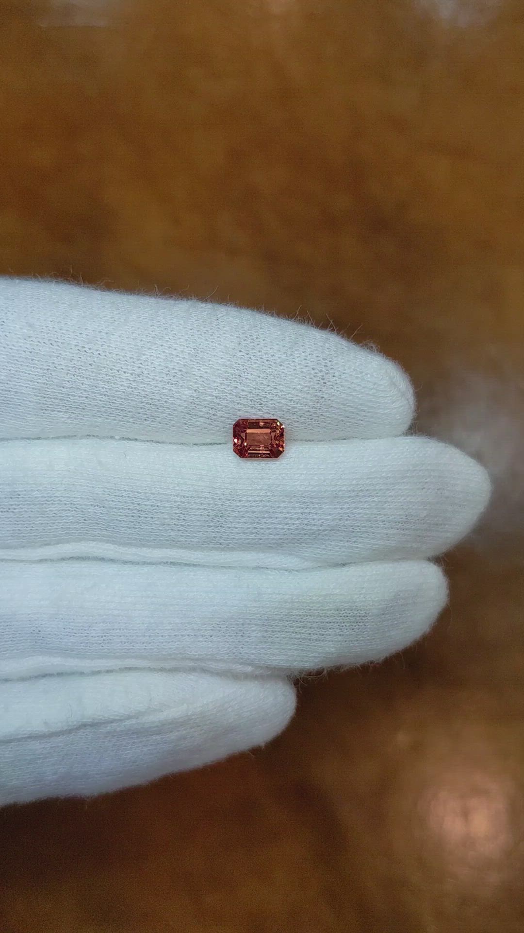 0.97 Ct. Orangish Brown Sapphire from Ceylon (Sri Lanka) Size Video