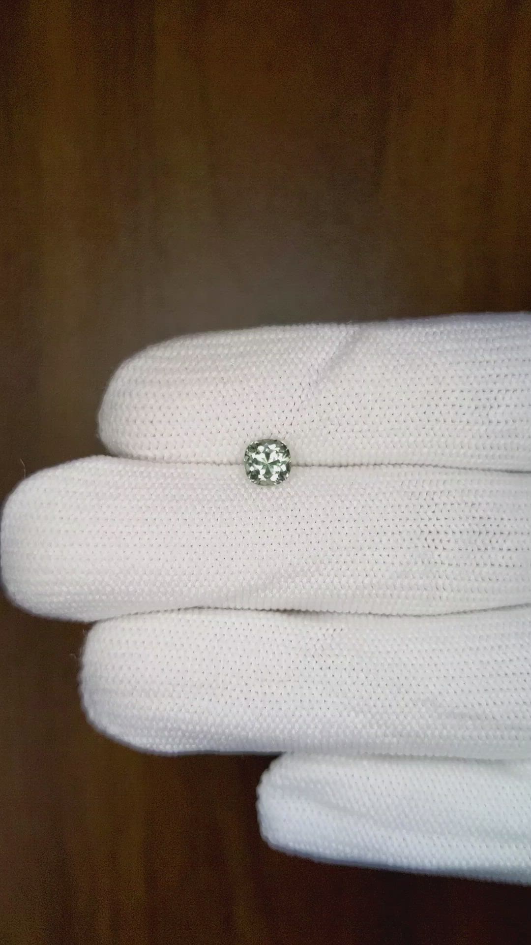 0.75 Ct. Bluish Green Sapphire from Montana Size Video