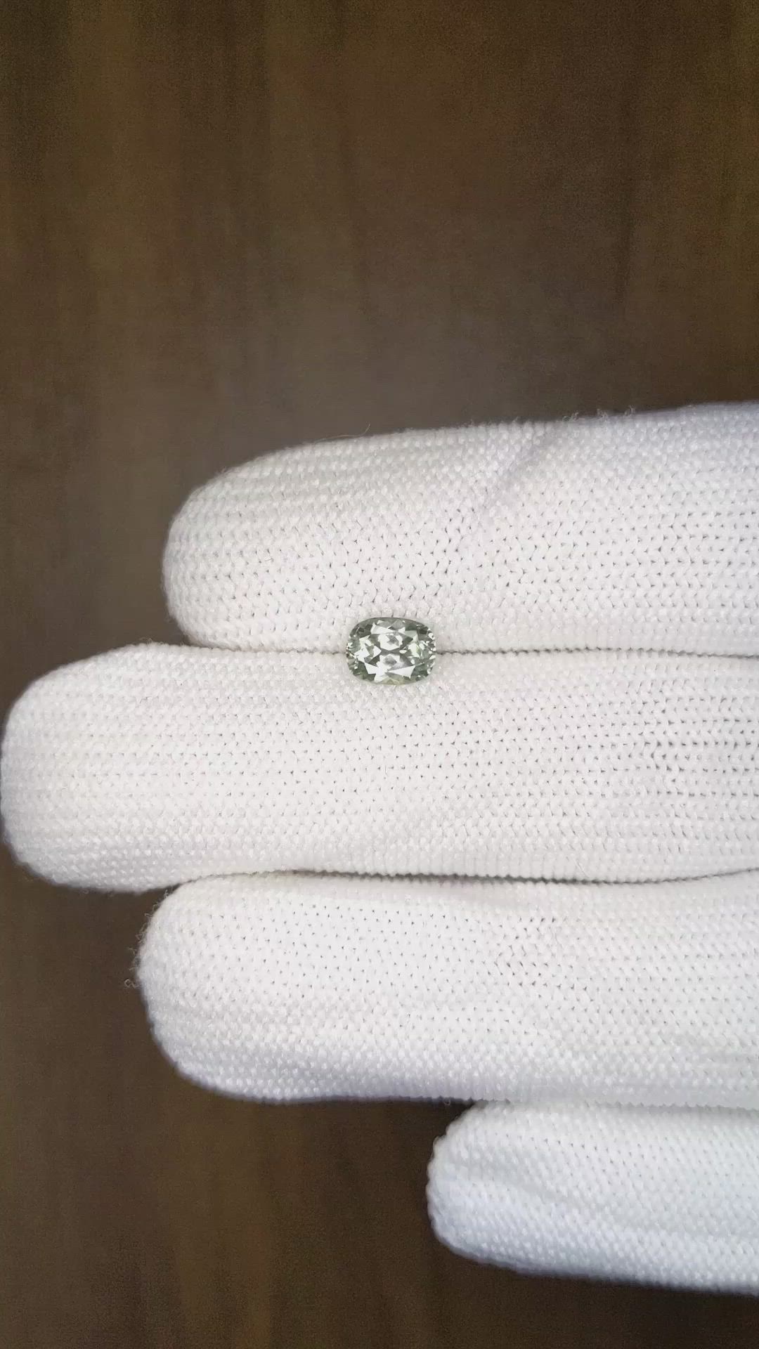 0.86 Ct. Green Sapphire from Montana Size Video