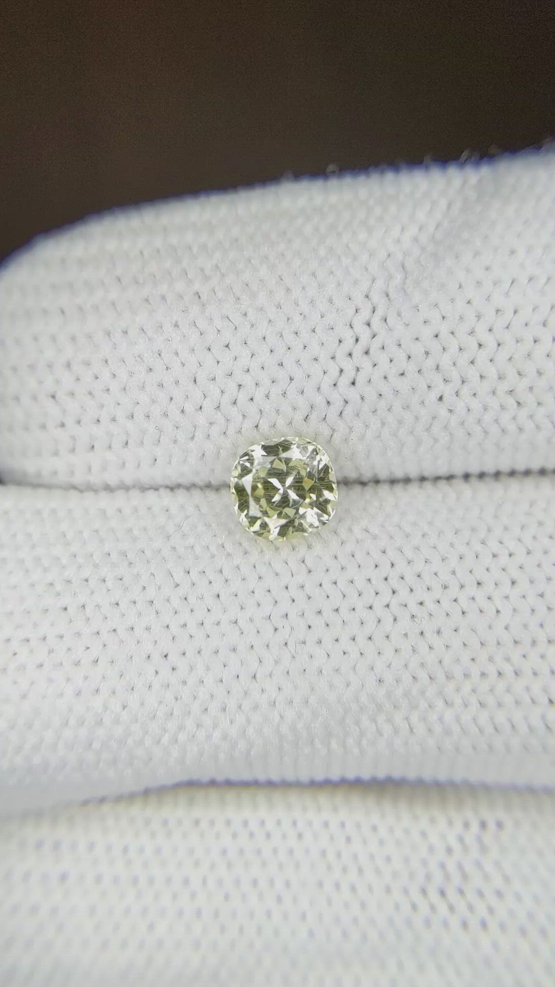0.88 Ct. Yellowish Green Sapphire from Montana Size Video