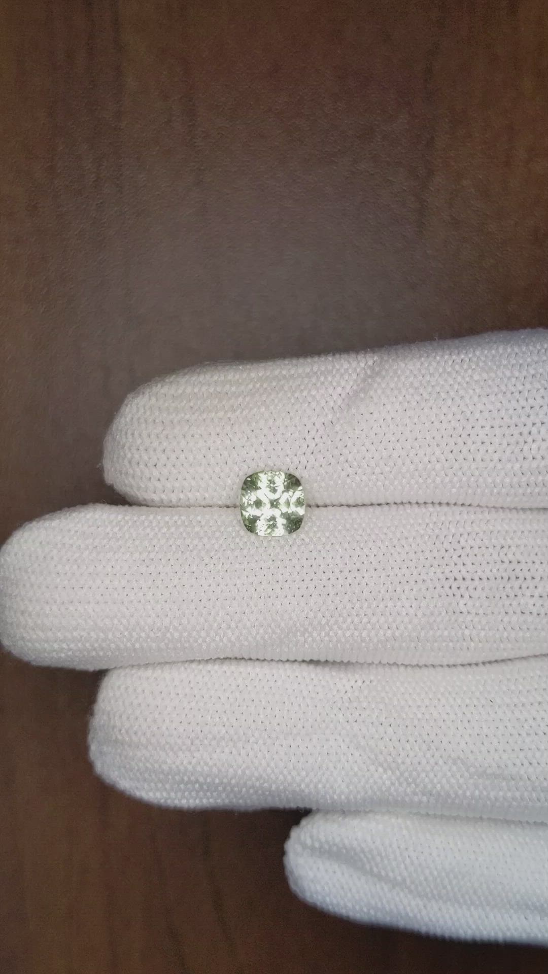 1.27 Ct. Yellowish Green Sapphire from Montana Size Video