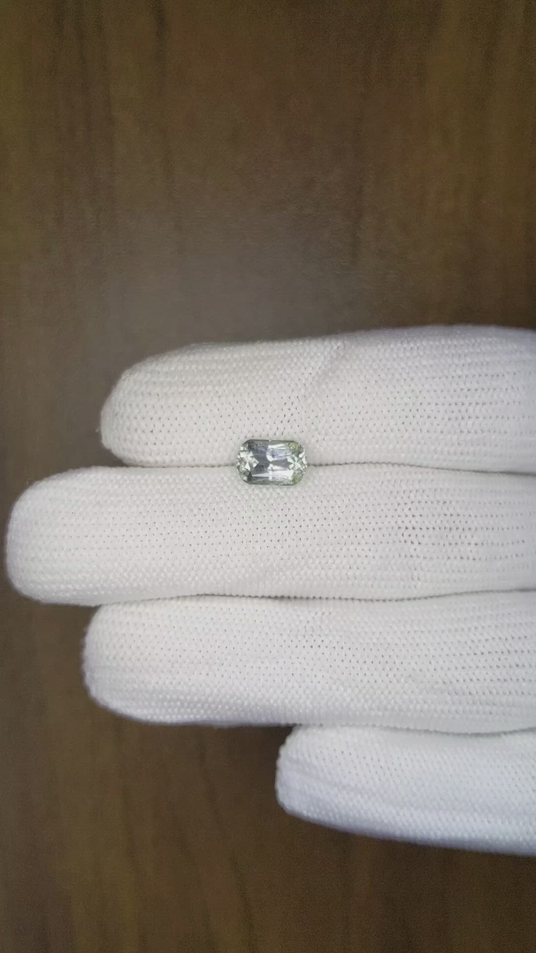 1.83 Ct. Bluish Green Sapphire from Montana Size Video