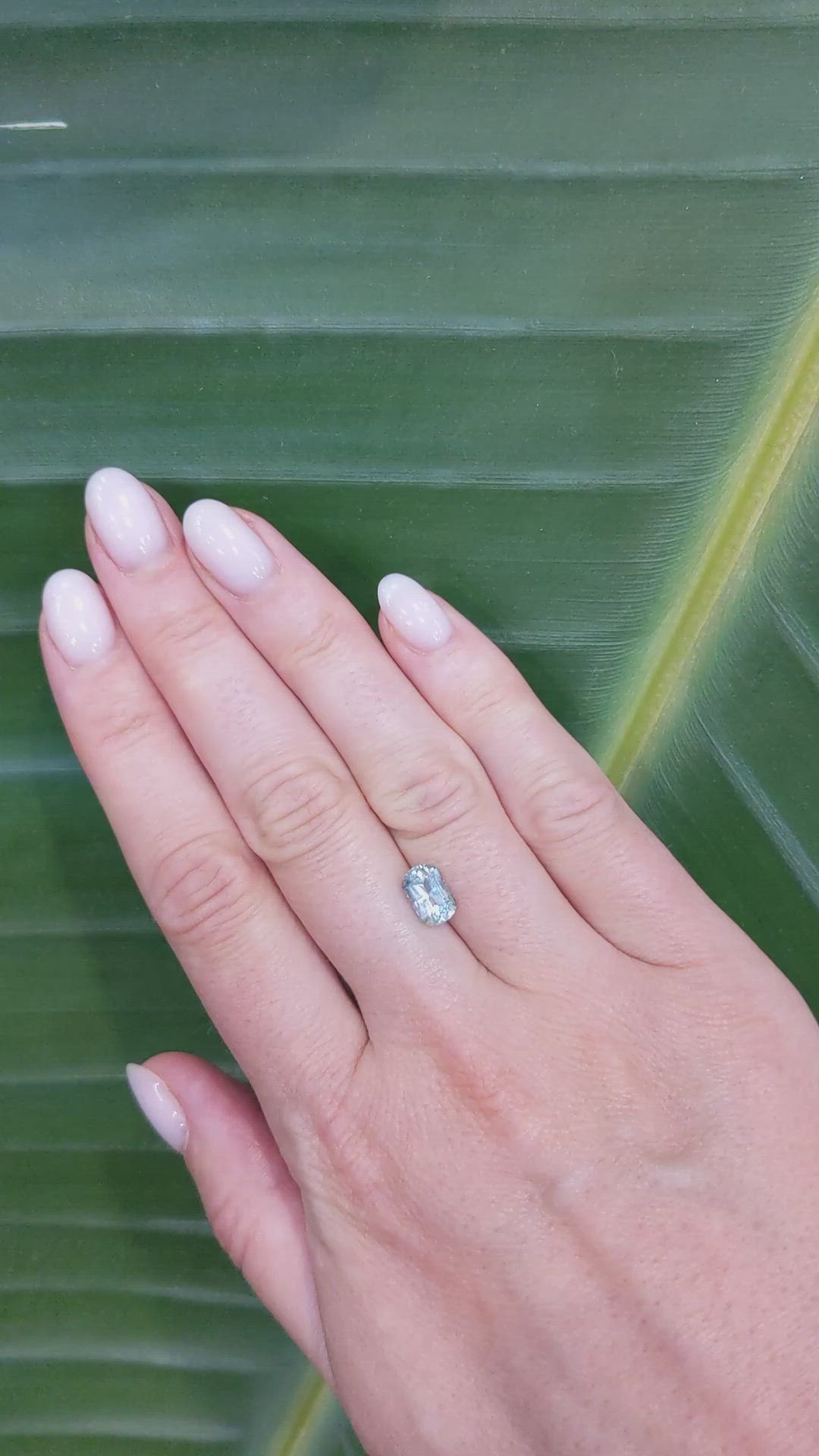 1.83 Ct. Bluish Green Sapphire from Montana Size Video