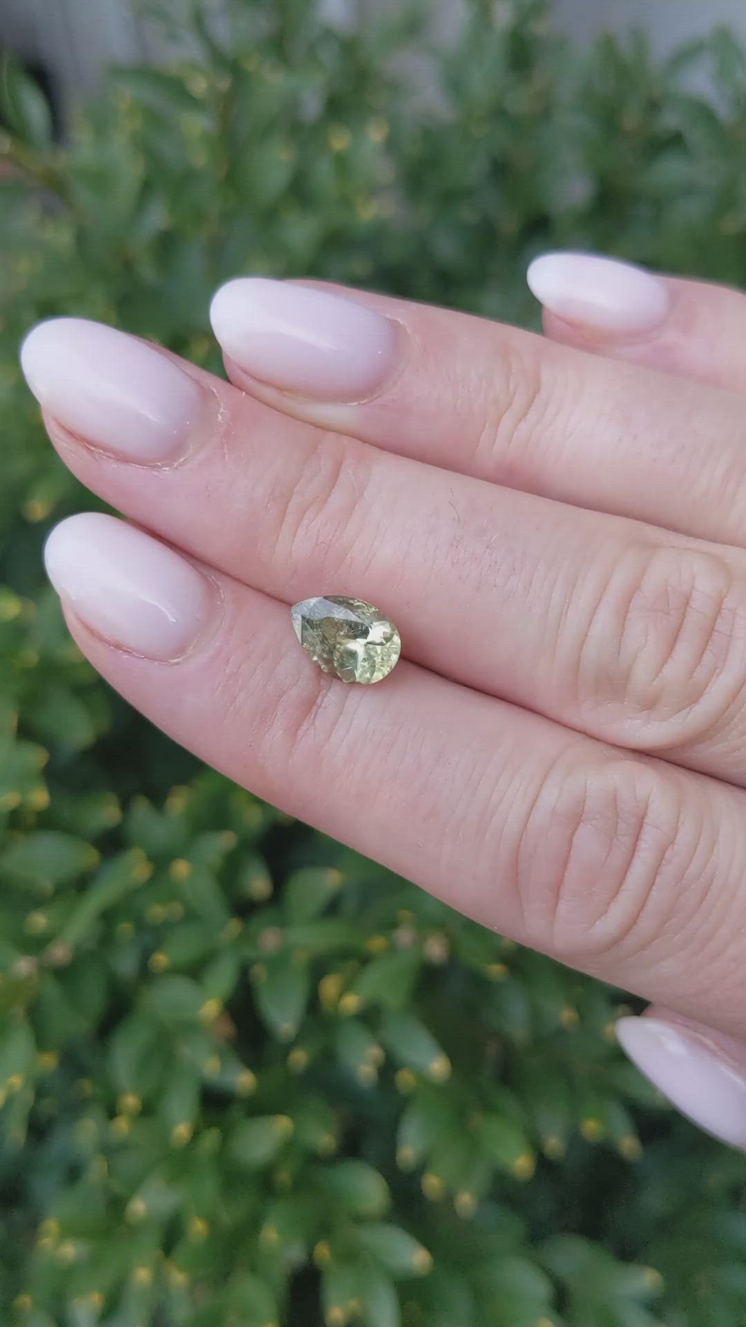 1.95 Ct. Yellowish Green Sapphire from Montana Size Video