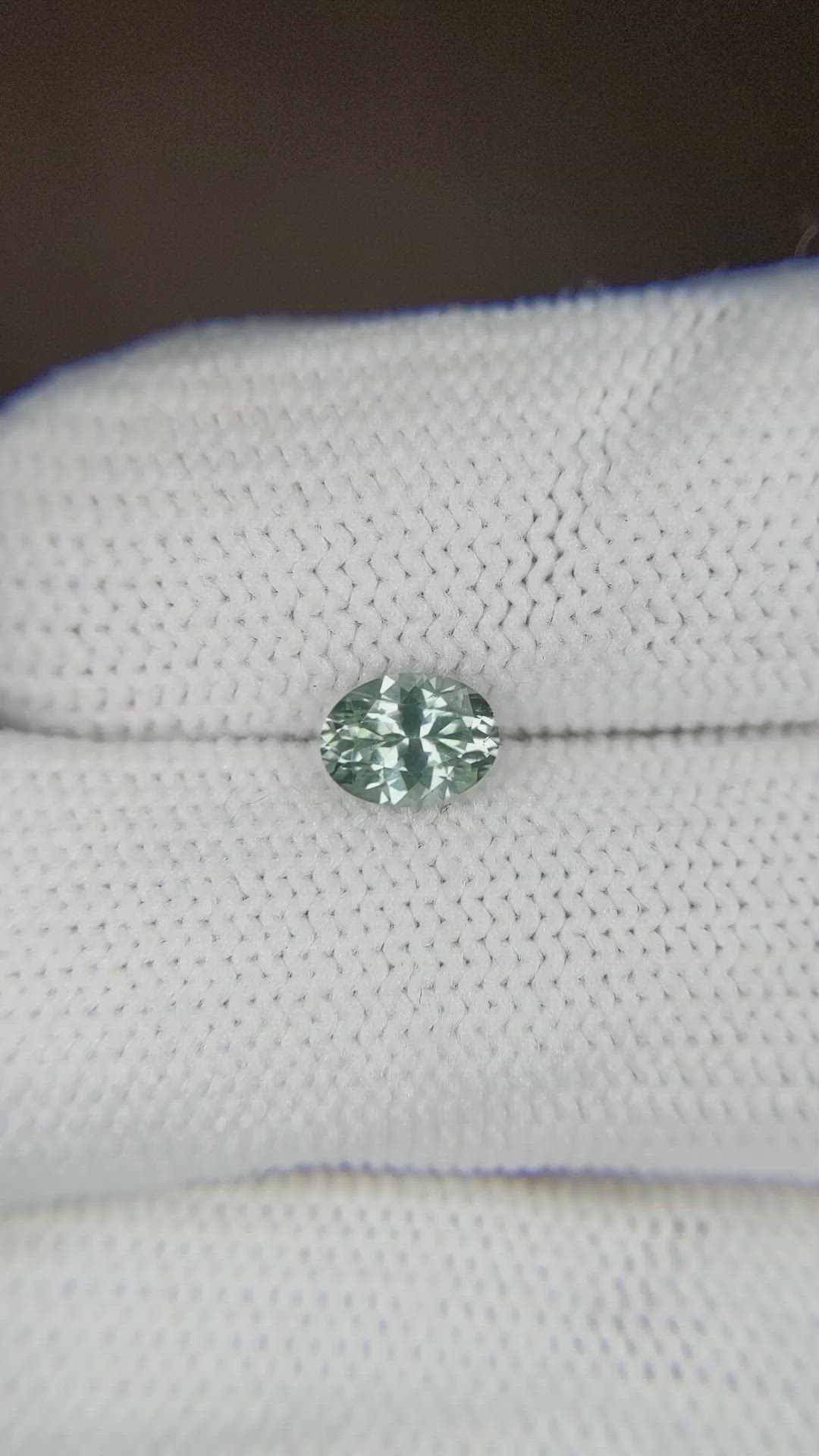0.75 Ct. Bluish Green Sapphire from Montana Size Video