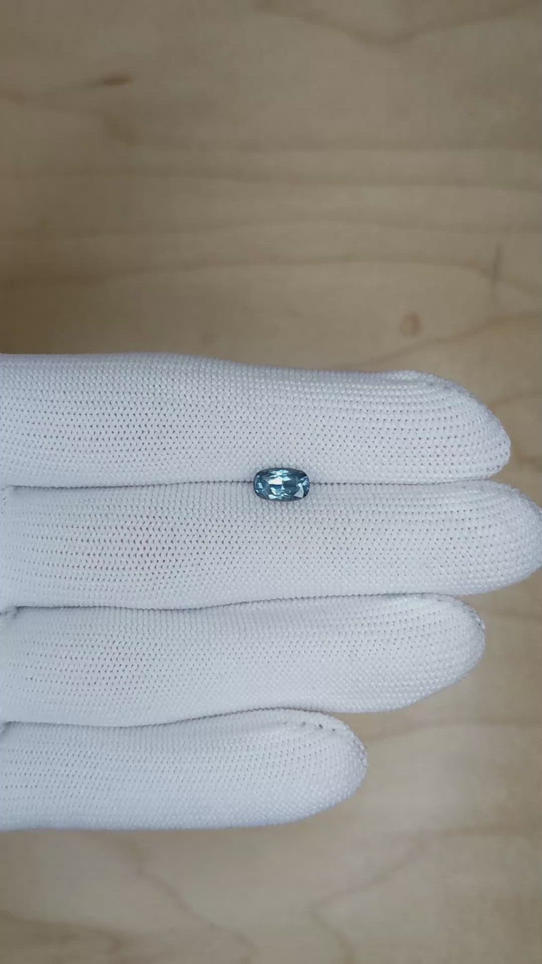 1.12 Ct. Greyish Blue Sapphire from Montana Size Video