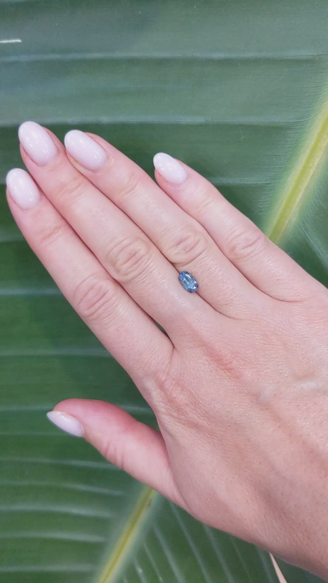 1.12 Ct. Greyish Blue Sapphire from Montana Size Video