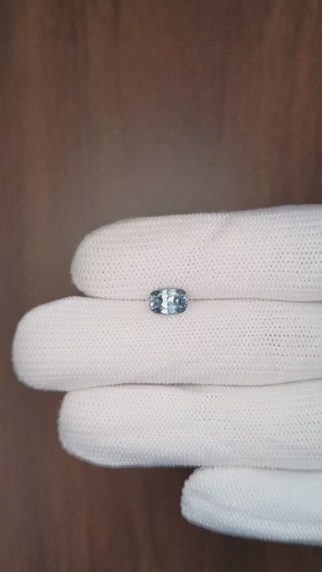 1.20 Ct. Greyish Blue Sapphire from Montana Size Video